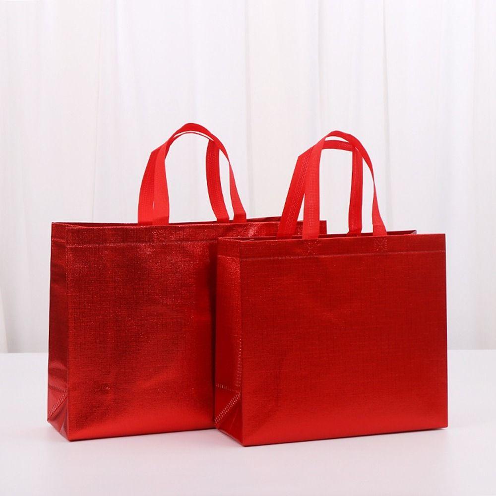 Reusable Film Coated Laser Gift Bag Eco-Friendly Gift Packing Bag Portable Shopping Pouch  for Home