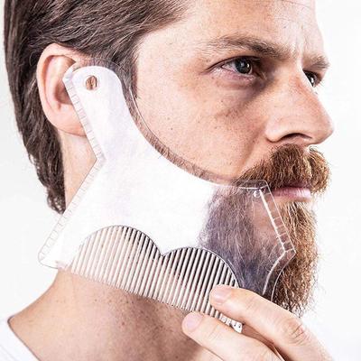 Men's All-in-One Beard Styling Comb - Creative Beard Stencil and Shaping Template Tools for Perfectly Groomed Facial Hair