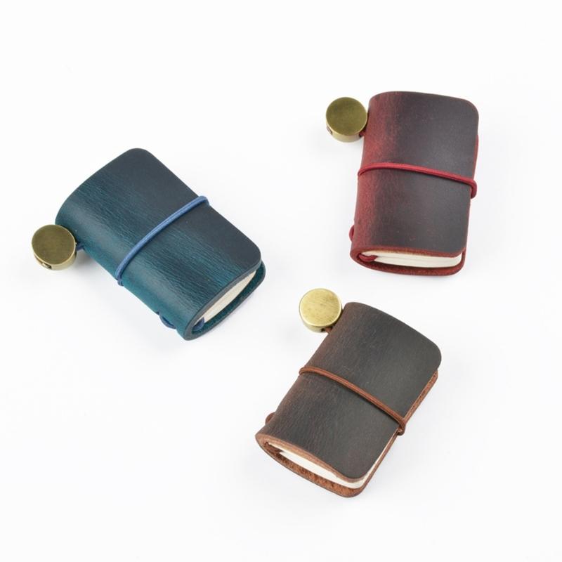 Pocket Leather Notebooks 1.25x1.88Inch Small Leather Journal Pocket Writing Pad For Women Keychain Bag Wallet Charm