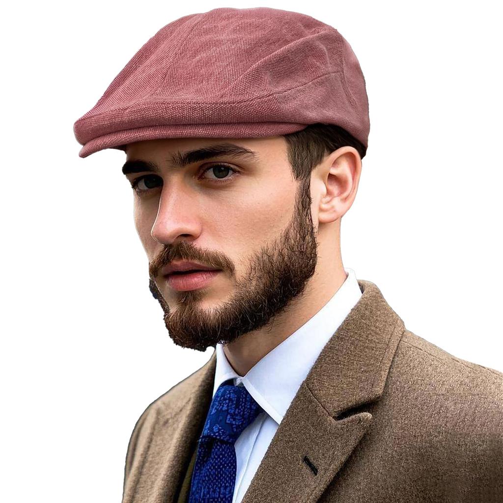 Croogo Hunting Solid Plus Gift Men's Hat, Color, Sizes, Fall/Winter, Golf, Adjustable, Casual, Outdoor, Beret, Simple, Painter's Hat, (G-HBL1-Pink)