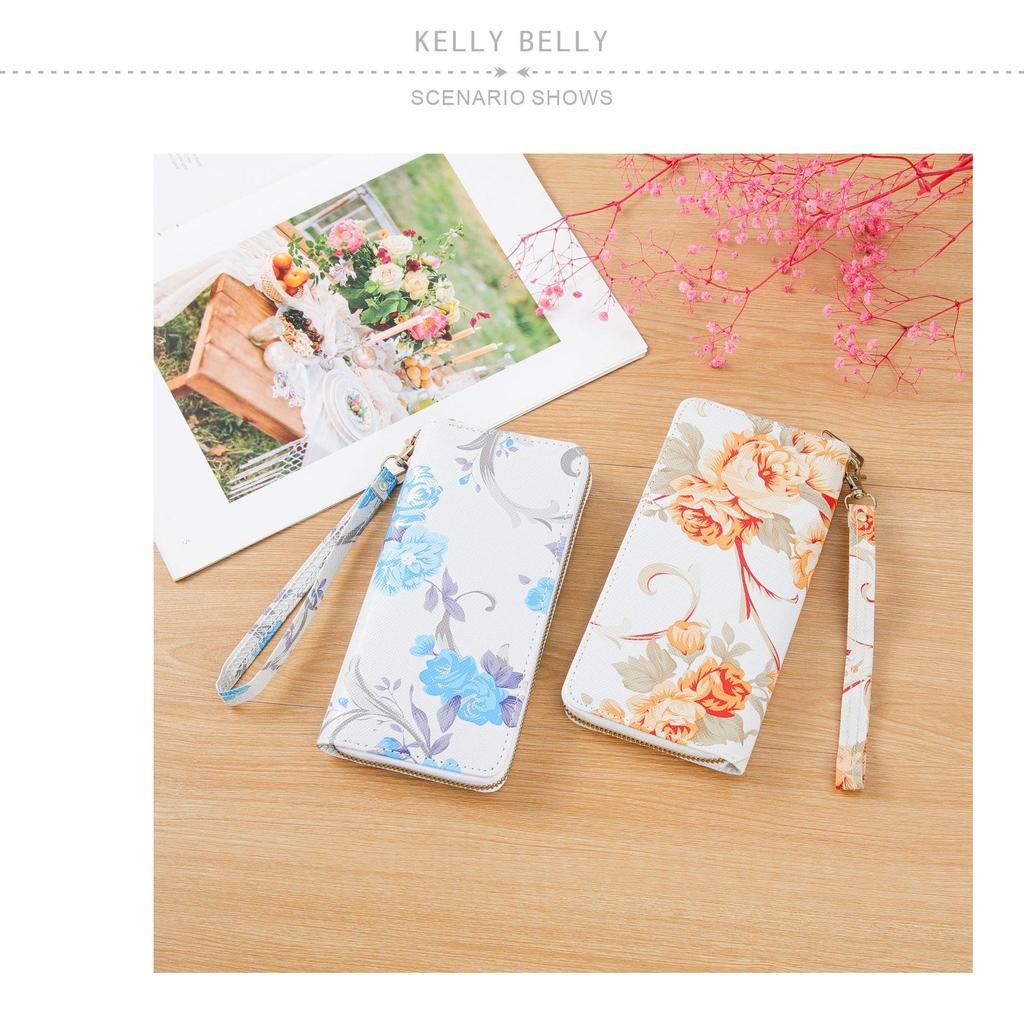 Women's Rose Print Wallet & Phone Bag