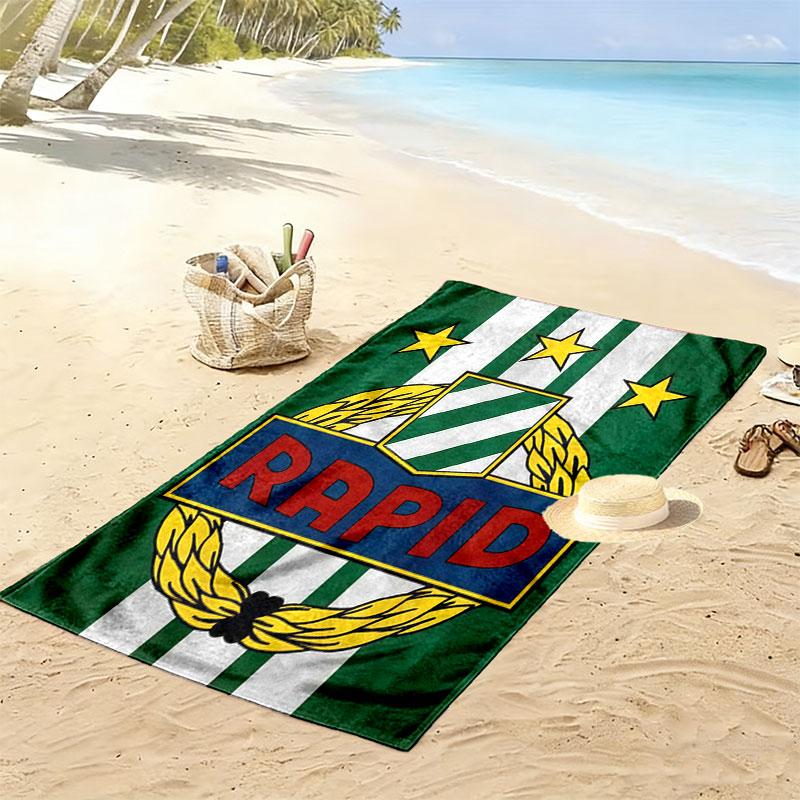 Toalla de Playa con Estampado del Logo del Rapid Viena, Toalla Grande Suave de Secado Rápido para Playa, Camping, Natación
