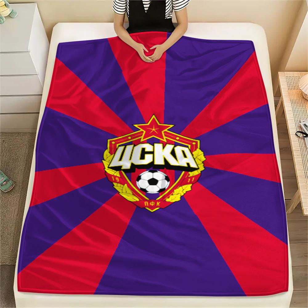 1Pc CSKA Moscow Print Flannel Blanket High Quality Warm Comfortable Cover for All Seasons Perfect for Gifts Home Decor