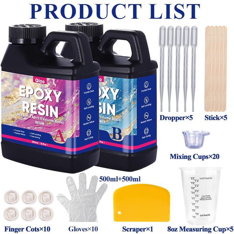 High Gloss 1:1 Epoxy Resin – Fast Curing & Heat Resistant Epoxy Reisn for Art, Jewelry, Furniture Tops & Handmade Crafts DIY
