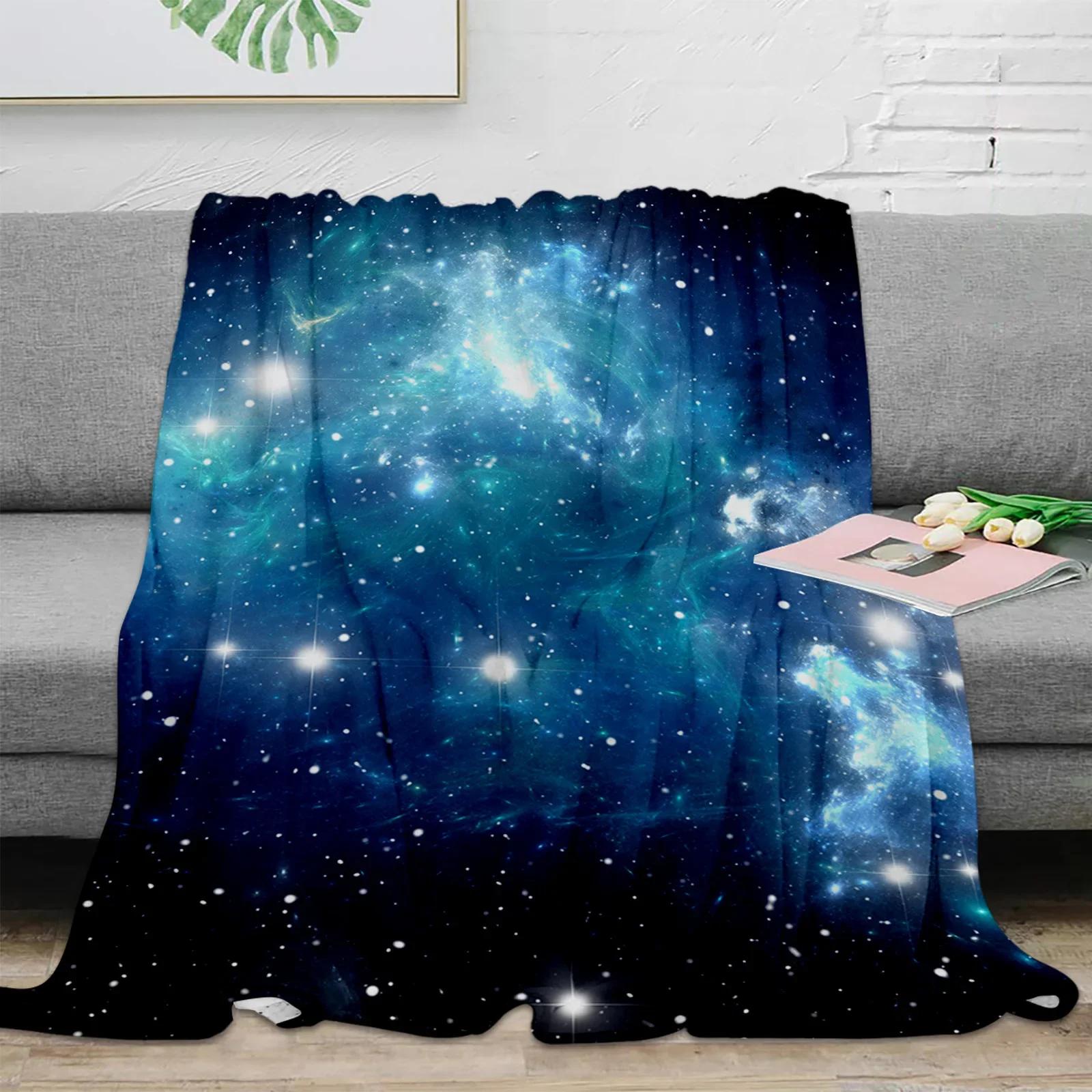 Throw Blanket Starry Sky Universe Blanket Soft Comfortable Plush Blankets Warm Sofa Bed Sheets 75X95CM