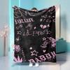 1pc Lil Rapper Inspired Flannel Blanket 2D Print All Season Warm Soft Throw for Bedroom Living Room Camping Travel Home Decor Ho