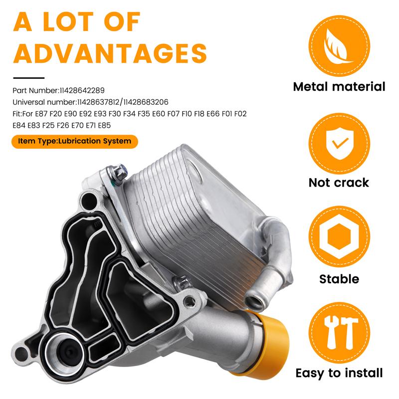 M63K-11428642289 Oil Filter Assembly For BMW E87 F20 E90 E92 E93 F30 F34 F35 E60 F07 F10 F18 E66 F01 F02 E84 E83 F25 E70 E85