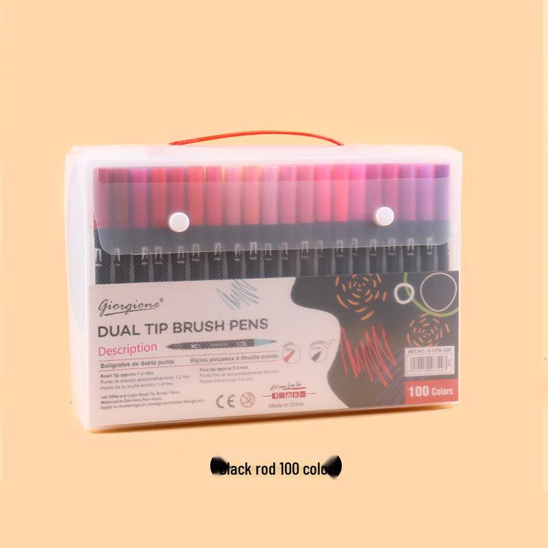 Giorgione Double-Ended Water-Based Fineliner Brush Pens: 24 & 80 Washable Colors