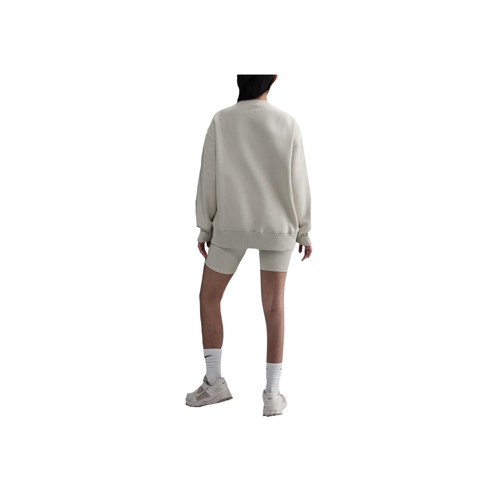 Nike Sportswear Phoenix Fleece Swoosh Comfortable Crew Neck Long Sleeve Sweatshirt Women Sweatshirt Light-Mineral-Brown Sail FZ4271-104