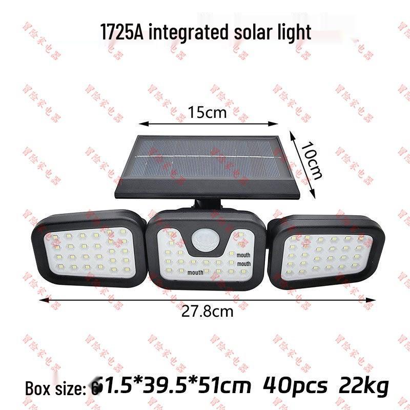 

Rotating Three-Head Solar Outdoor Waterproof Wall Light with Motion Sensor Solar Light