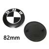 Car Black White BMW Logo Front Hood Emblem 82mm Rear Badge 74mm Wheel Hub Cap 56mm Steering Wheel Sticker 45mm Accessories