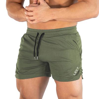 Manatsulife Lightweight Running Mesh Gym Size Men's Shorts, 3/4 Length, Fabric, Sportswear, Wear, Summer, DK-5 (L, Green)