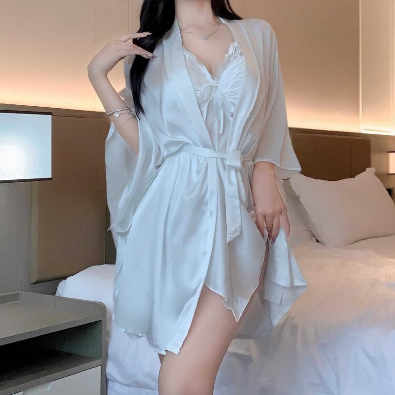 Sex Unterwäsche Uniform Satinjacke Pyjama Pyjama Haus Nachthemd sexy königliche Schwester bequem Schal Temperament