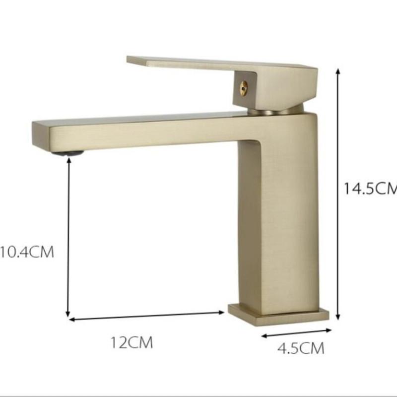 Bathroom Basin Faucet Single Lever Sink Mixer Crane Brass Brush Gold Sink Faucet Hot and Cold Water Tap