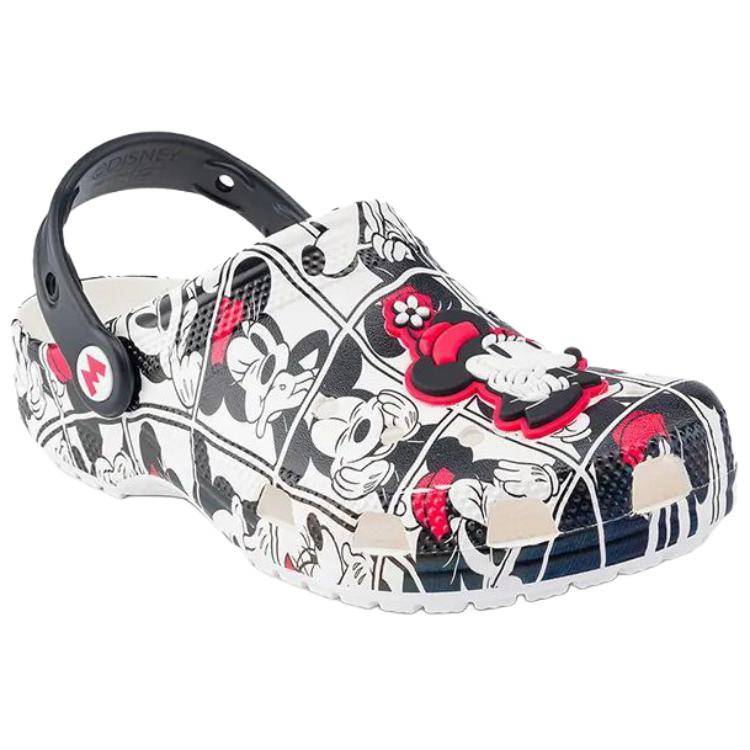 Disney x Crocs Classic Mickey & Minnie Mouse Versatile Comfortable Hole Shoes Women's Black & White