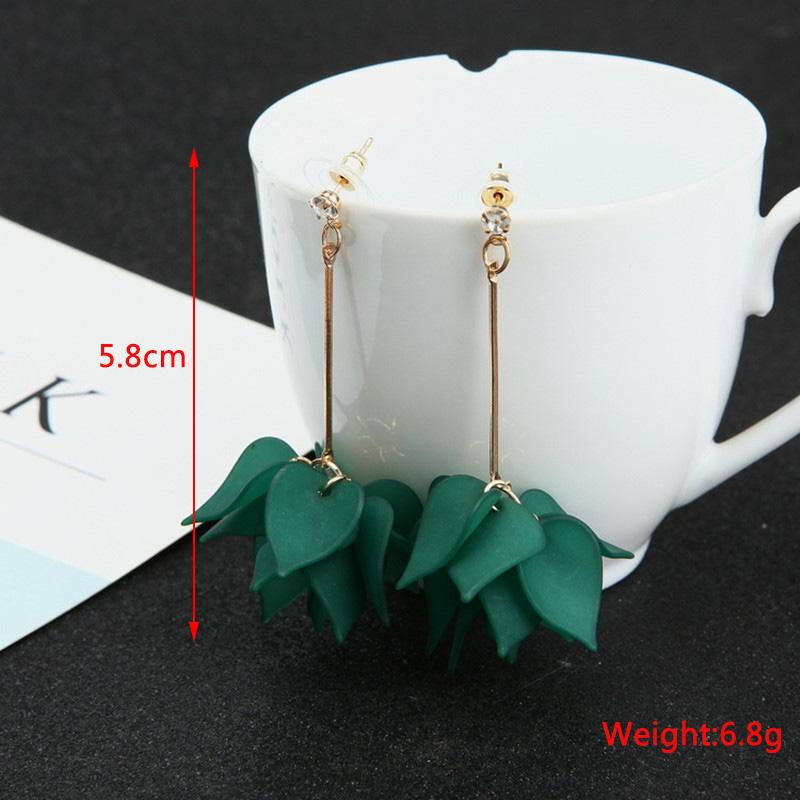 Big Blooming Flower Pendants Women's Earrings Plastic Korean Dangle Earrings boucle d'oreille brincos Wholesale Ear Zircon