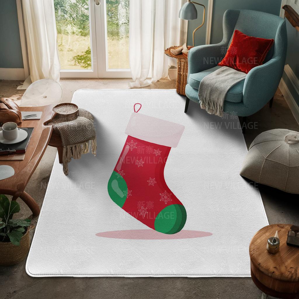 House Entrance Carpet Home Door Mat Living Room Bath Foot Bathroom Non-slip Water Absorption Rugs Bath Merry Christmas Winter