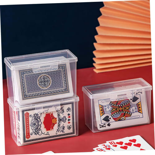 NUOLUX 3-Piece Set of Plastic Storage Boxes, Playing Card Travel Cases, Business Card Holders, Card Storage, Card Storage Cases, Card Storage Boxes, P