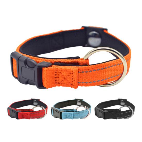 Magnetic Dog Collar Pet Collar with Reflective Dot Strips Adjustable Breathable Collar for Night