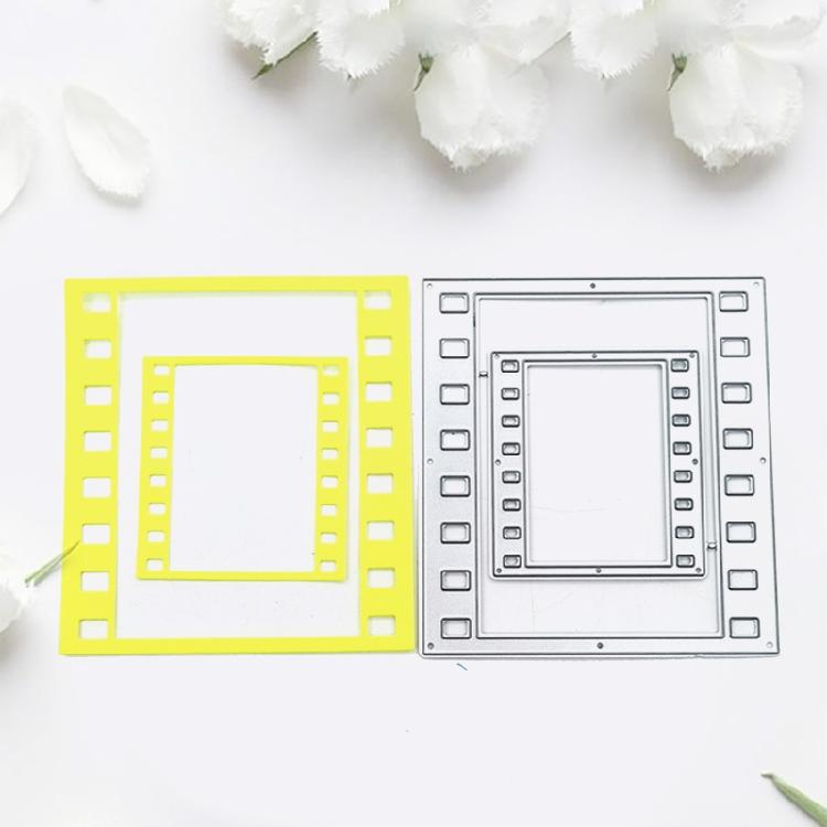 Rectangle Movie Frame Metal Die Cuts Delicate Embossing Script Dies Stencils