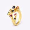 Nidin High Quality Inlaid Colorful Zircon Open Rings Adjustable For Women Men Personality Design Finger Jewelry Gift Wholesale