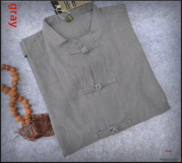 Chaqueta Tang de Algodón-Lino de Manga Larga para Hombre - Estilo Retro Chino Primavera Blazer Zhongshan