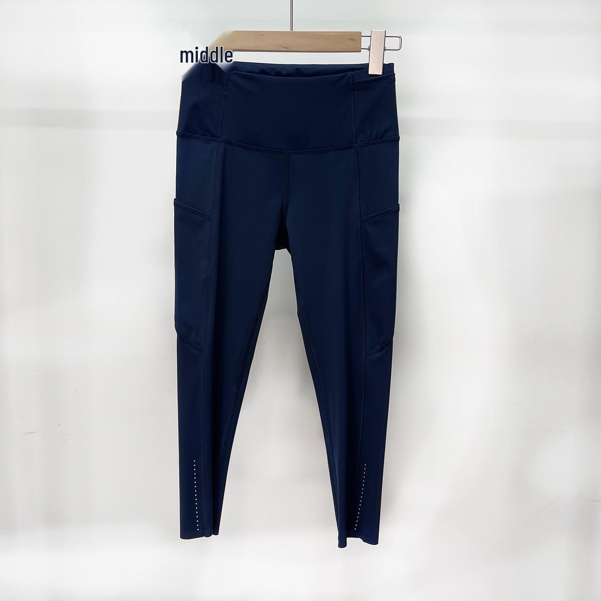 

Lulu Women s Fastandfree Slim Fit High Waist Capri Yoga Pants Size 6 темно-синього кольору