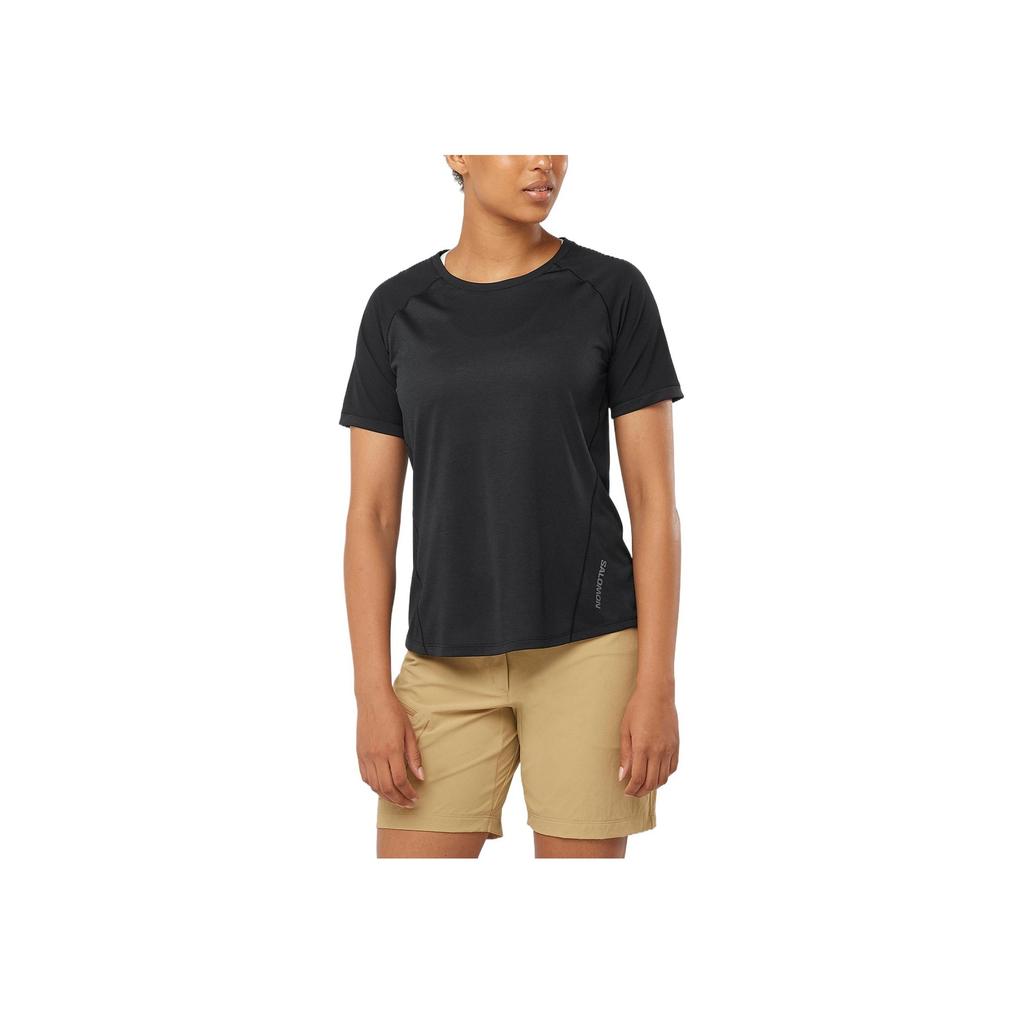 SALOMON Lightweight Comfortable Breathable Pullover Round Neck Short Sleeve T-Shirt Women Tops Black C20298