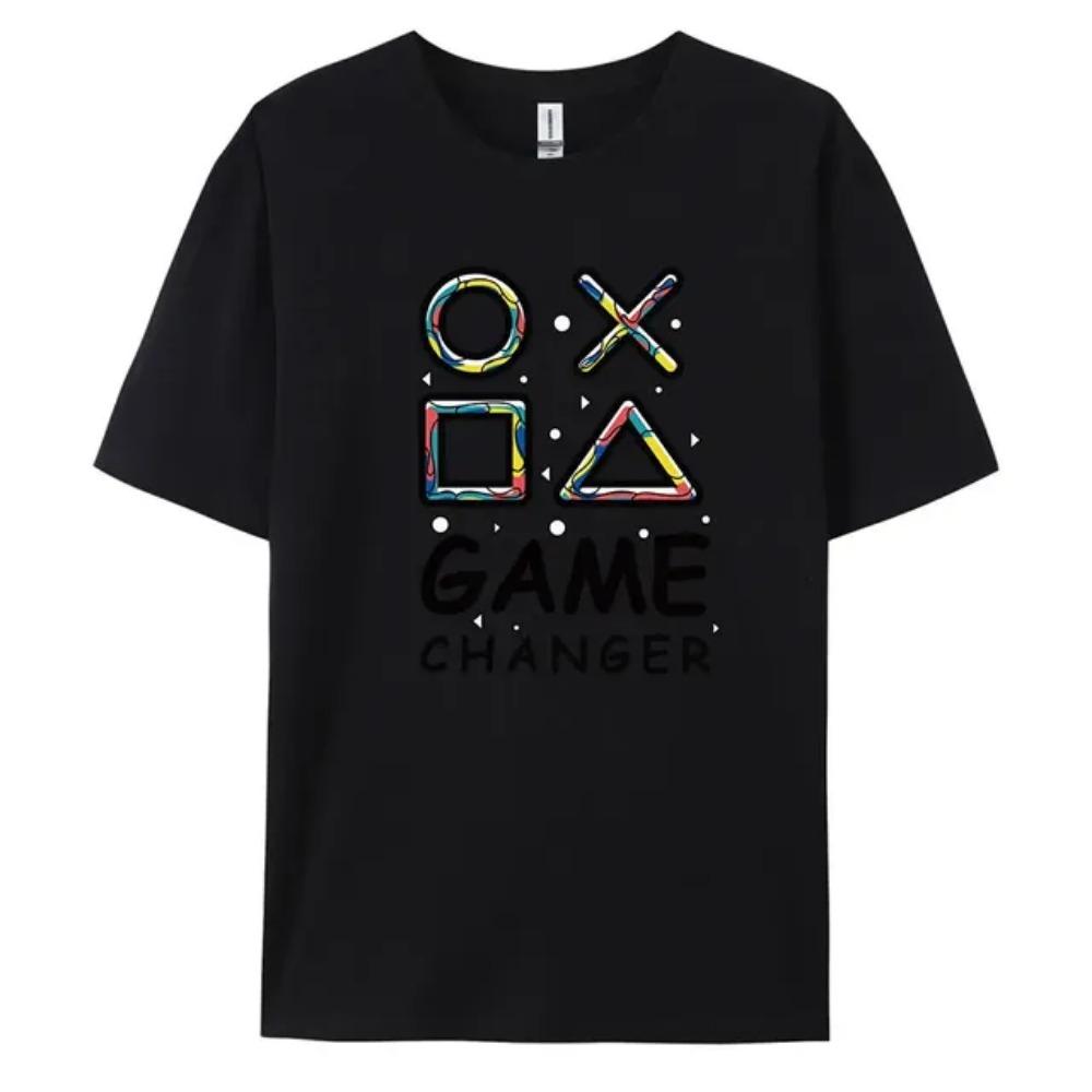 

Модные летние футболки, мужская игровая футболка большого размера с короткими рукавами и модным 3D-принтом для летней мужской футболки L