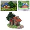 Landscape House Figurine Resin Village Hut Ornament Bonsai Decoration for Home Gardening