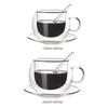 Double Wall Coffee Mug Glass 10ml/20ml Cup for tea  Cup kitchen Tool Coffee Cup With Saucer And Spoon
