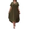 Plus Size Women's Fashion Casual V-neck Dress - In Stock for 2026 Spring/Summer Season