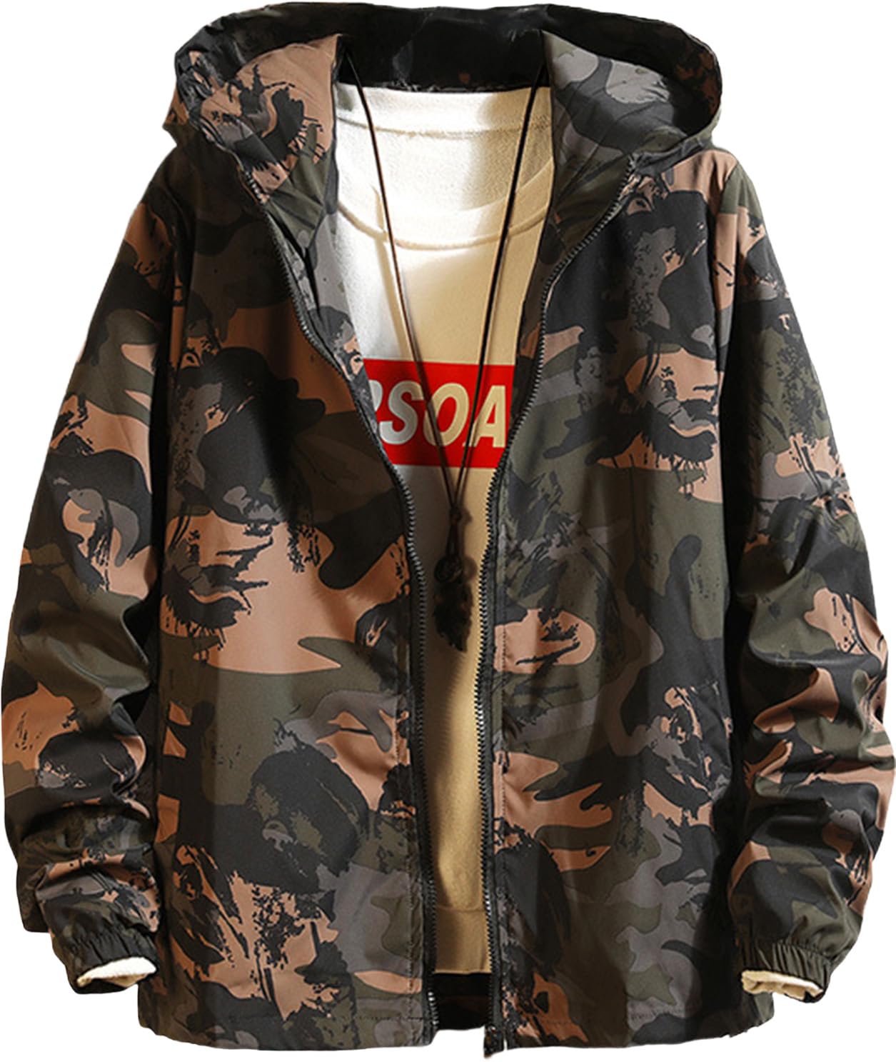 

Dark [Airby] Windbreaker, Green, Lightweight, Windproof, Hooded, Spring/Autumn Jacket, Men s 6S-A05-DGM