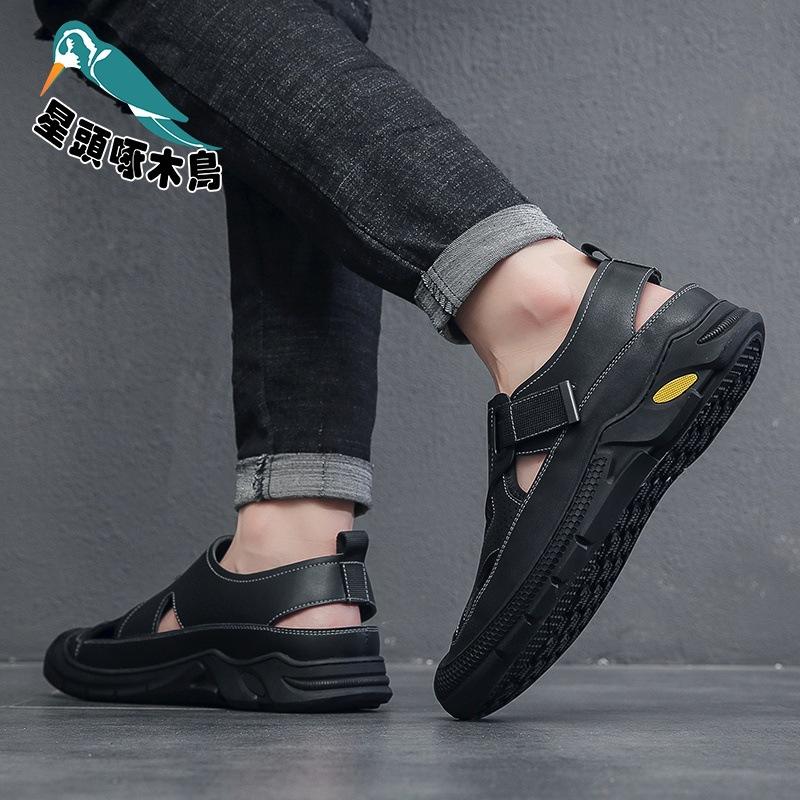 Men's shoes 2025 summer new hollow breathable driving dad soft bottom casual hole bag head sandals