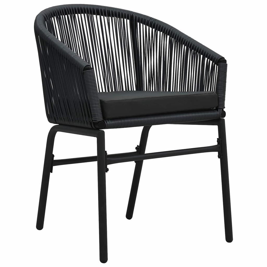 Garden Dining Set 9 pcs Black Poly Rattan