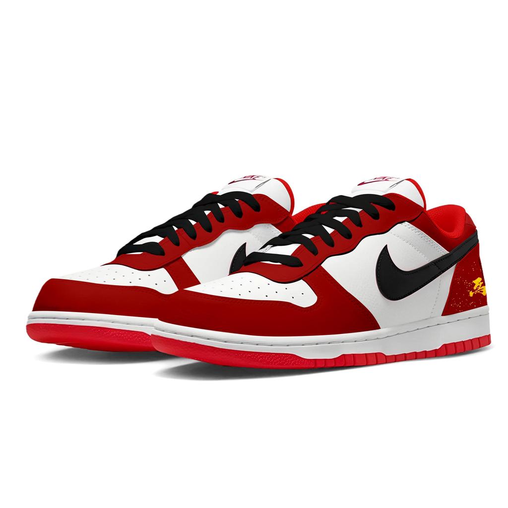 Nike Big Year Of The Horse Greetings Abrasion Resistant Breathable Low top Skateboard Shoes Men's Red White 355152-150(Team1732-S-BOX)
