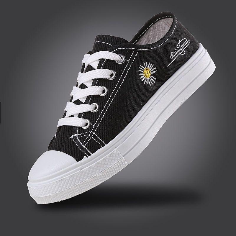 

Весенне-летние парусиновые туфли повседневные маленькие черные туфли женская обувь трендовая плоская подошва обувь интернет-знаменитость женская обувь 40