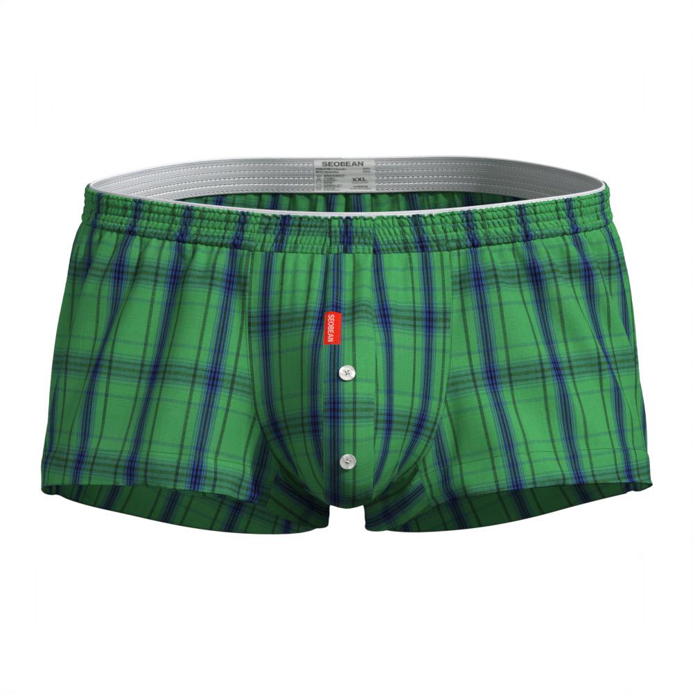 

SEOBEAN Hipin Men s Plaid Large Pouch Fashionable Boxer Briefs - Comfortable European & American Style Pants M зелений