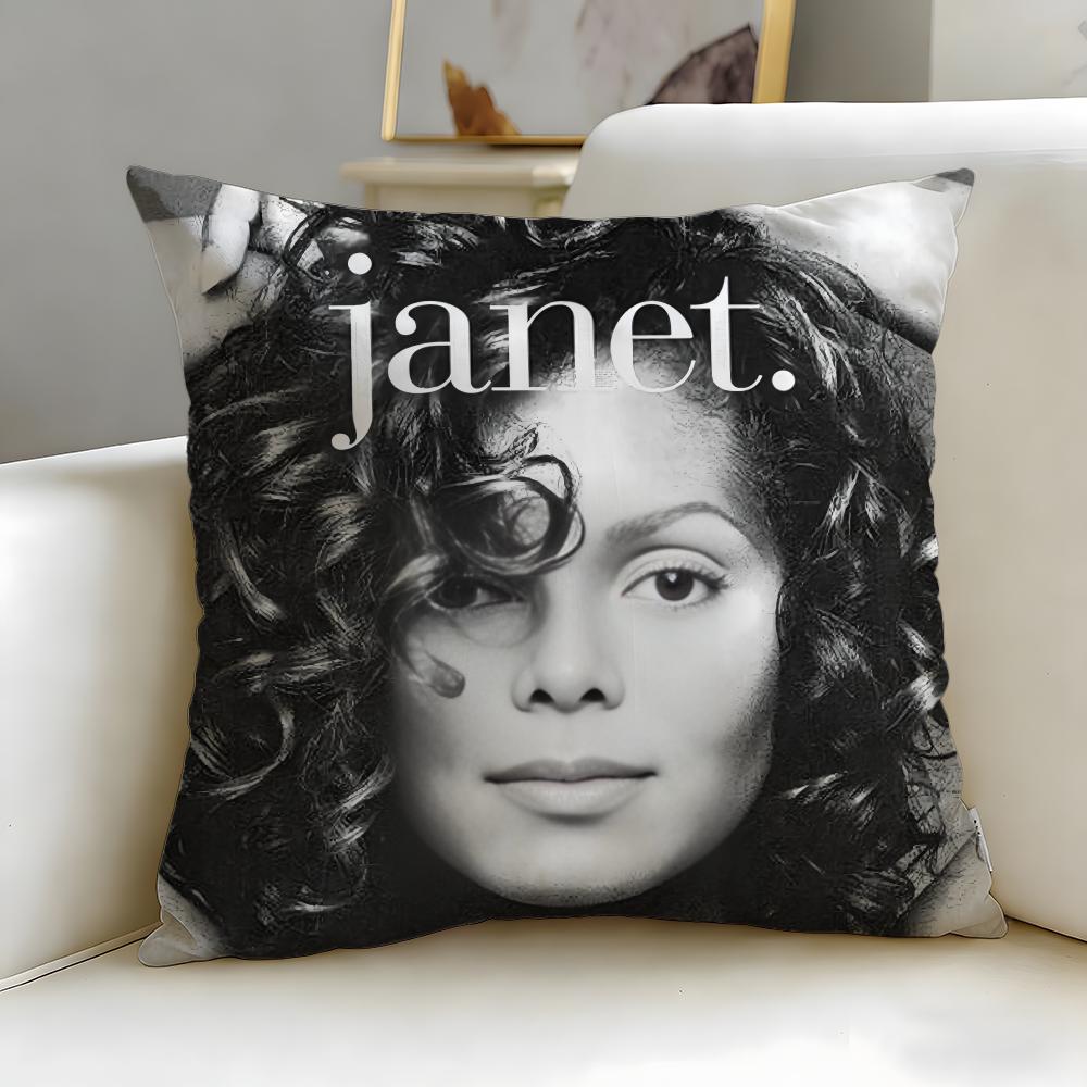 classic singer Janet Jackson Cushion Cover Soft EasyWash Pillow Case Versatile for Couch Bed Travel and Office
