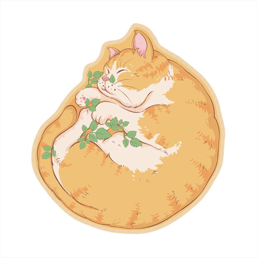 Small Cute Orange Cat Mouse Pad with Non-Slip Edge, Wrist Support, and Creative Design for Laptop Use