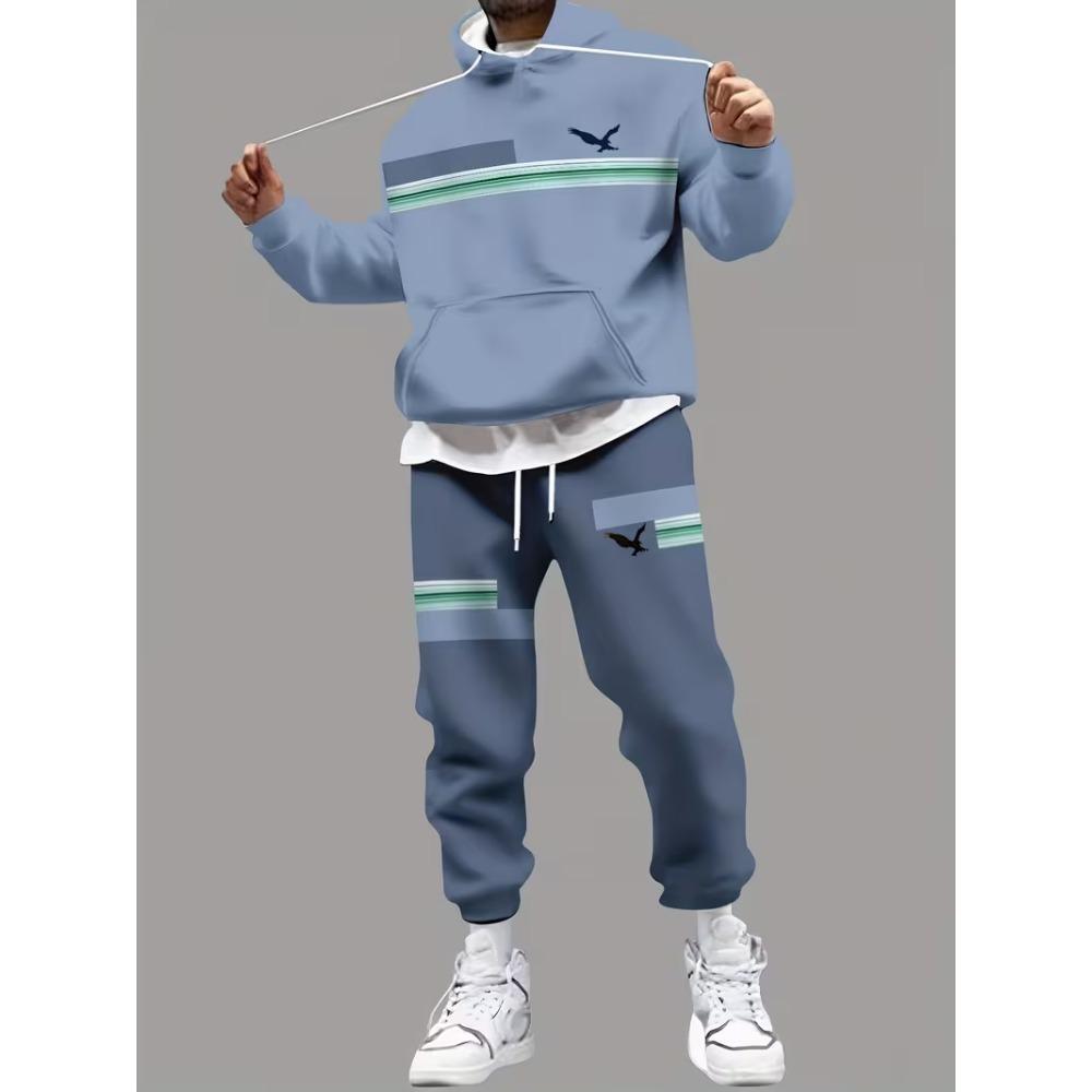 

The new men s set for Spring and Autumn features a casual fashionable soft and comfortable 3D print Tracksuit 2pcs Suit 5XL
