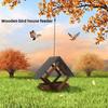 Bucolic Outdoor Bird Feeder With Open Design To Attract Multiple Species Natural Wood And Metal Yard Ornaments