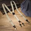 British Nostalgia Non-slip Y-Shape Elastic Suspenders for Overweight Adults