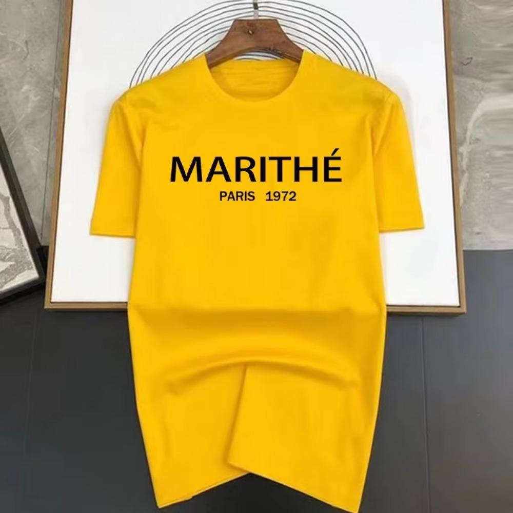Luxury Brand MARITHE Letter Print Woman New T Shirt Men Tops Summer Short Sleeve Fashion T-shirt 100% Cotton Mans Tshirt