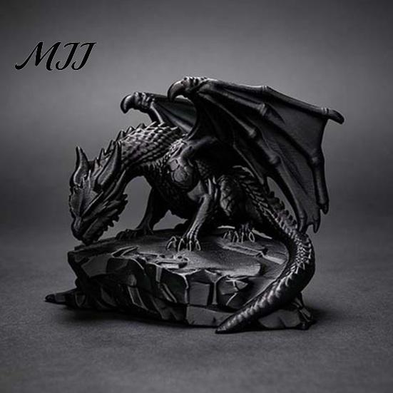 Handmade Look PLA Craft 3D Printed Rock Dragon Statue, Fantasy Figurine, Gothic Desktop Office Decoration for Style Bookshelf Decor, Collectible