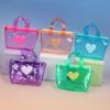 Compact Solid Color Heart-Shaped Storage Bag Mini Waterproof Coin Purse Handheld Keychain Earphone Bag Water Splashing Festival
