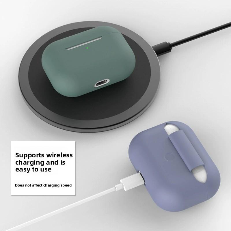 Funda protectora de silicona para auriculares inalámbricos, resistente a caídas, compatible con AirPods Pro