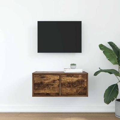 TV Wall Cabinet Smoked Oak 60 X 31 X 25.5 Cm Particleboard