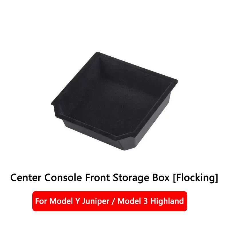 Für Tesla Model Y Juniper Model 3 Highland Mittelkonsolen-Organizer Armlehne Versteckte Aufbewahrungsbox vorne und hinten Untere Silikonmatte