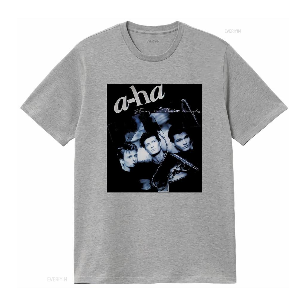 Cotton T Shirt A Ha Music Stay On These Roads Paul Waaktaar Savoy Band  Vintage Washed Breathable Homme Comfortable